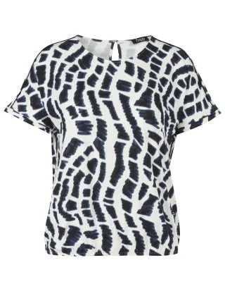 Frapp - T-Shirt Rundhals ohne Arm Druck navy multicolor - Gr. - 46