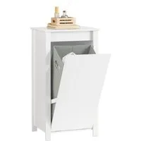 SoBuy Wäscheschrank BZR100 mit ausklappbarem Wäschesack Wäschesammler Wäschekorb Badschrank