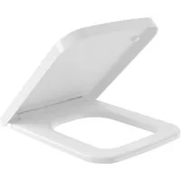 Villeroy & Boch WC-Sitz Finion, Toilettendeckel mit Absenkautomatik, aus Duroplast, eckig, Weiß Alpin