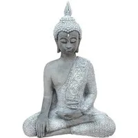 Stone and Style Gartenfigur Frostfeste Steinfigur meditierender Shiva