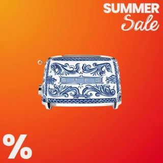 SMEG 2-Schlitz Toaster TSF01DGBEU Dolce&Gabbana Blu Mediterraneo