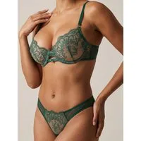 Elegant Love Set: Push-up-BH Sexy Dessous Set für Damen: Bestickter BH & Tüll-Tanga (Set, 2-tlg., mit Panty) Elegantes Lingerie-Set mit String, Transparente Unterwäsche