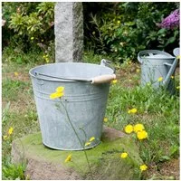 Antikas Gartenpflege-Set Dekorativer Eimer Blecheimer verzinkt als Garteneimer Aschekübel -