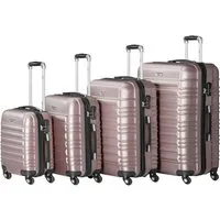 Zelsius Kofferset Koffer Set 4 Stück, Rosé, ABS Hartschalenkoffer mit Zahlenschloss, 4 Rollen, (Set, 4 tlg., Hartschalen Koffer Set)