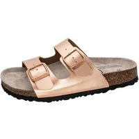Fischer-Markenschuh Mirabel Pantolette aus Vegano (Lederimitat), Fleecefutter, gepolstertes Lederfußbett