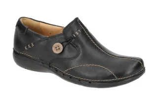 Clarks Un_Loop 20312837 4 Damen Slipper Schwarz bequeme Halbschuhe