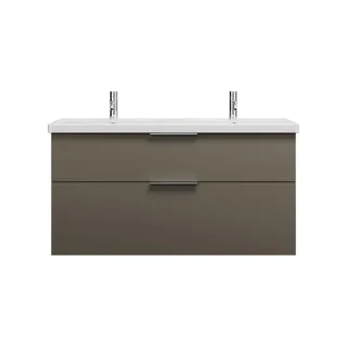 Burgbad Keramik Waschtisch-Set Eqio Grau Hochglanz/Alpinweiss, SEYS123F2010C0001 SEYS123F2010C0001