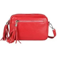ITALYSHOP24 Schultertasche Made in Italy Damen Leder Tasche CrossOver, als Schultertasche, CrossBody, Umhängetasche tragbar