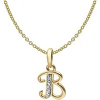trendor Kette mit Anhänger 41520-B, Buchstaben B Gold 333/8K mit vergoldeter Silberkette