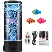 VIVIHEYDAY Lavalampe Aquarium Lampe, Blasenlichtlampe mit Fisch Aquarium Nachtlicht, Lavalampe LED mit Fernbedienung, RGB-Licht für Kinder Erwachsene