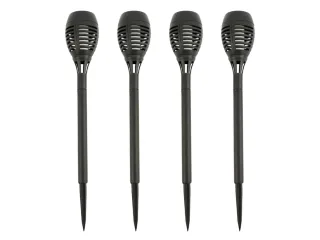 GRUNDIG Solar-Gartenleuchte 12 LEDs, 480 mm, mit Flammeneffekt, 4 Stück