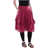 Vishes Sommerrock Damen knielanger Rock Baumwolle Vintage, Retro extra breiter Bund Alternative Bekleidung, Ethno, Hippie, Retro Style