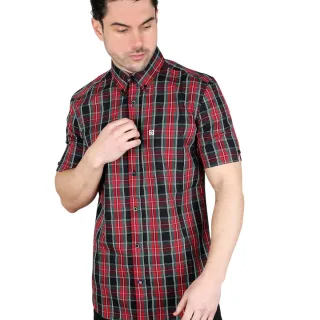 Lambretta - Hemd für Herren/Damen Unisex (Schwarz/Rot/Grün)