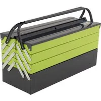 TRUTZHOLM Werkzeugkoffer Werkzeugkiste XXL 7 Fächer 53x20x27,5cm Stahl klappbarer Griff leer (einteilig)