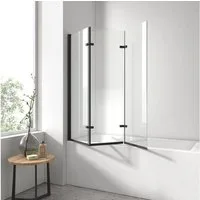 EMKE Badewannenaufsatz Badewannenfaltwand 3-teilig und 180° faltbar Duschwand für Badewanne, Einscheibensischerheitsglas, (Set), Nano-Beschichtung für leichte Reinigung, 6 mm starkes Sicherheitsglas