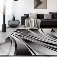 SIMPEX24 Designteppich Abstrakt Wellen Design, Läufer, Höhe: 12 mm, Kurzflor Teppich Wohnzimmer Abstrakt Wellen Design Verschidene Größen