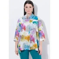Ulla Popken Hemdbluse Lyocell-Bluse Zipfelsaum Hemdkragen 3/4-Arm