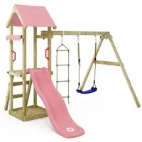 Wickey Spielturm TinyCabin - Klettergerüst mit Schaukel & Rutsche für Kleinkinder, Garten - Kletterturm mit 10 Jahren Garantie*