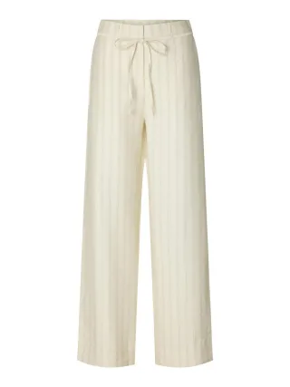 Selected - Lässige Stoffhose mit weitem Bein und hohem Bund weiß - Gr. - 38