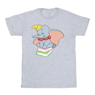Disney - "Dumbo Sitting On Books" T-Shirt für Mädchen (Grau)