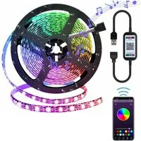 Rosnek LED-Streifen 1-5M, 5V, RGB,5050 SMD, USB App,TV Hintergrund-Beleuchtung Licht Band, Timer