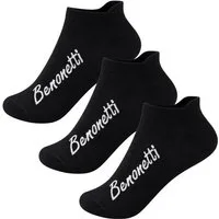 Benonetti Sneakersocken Damen & Herren aus Baumwolle – kurze Socken mit Fersenschutz (Packung, 3-Paar)