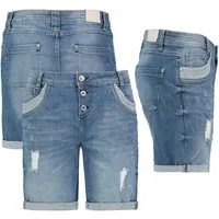 SUBLEVEL Bermudas Damen Jeans Shorts Bermuda Kurze Hose Shorts Short Denim Stretch Denim