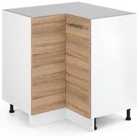 Vicco Eckunterschrank R-Line, Sonoma/Weiß, 75.6 cm ohne Arbeitsplatte (1-St)