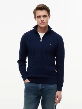 SEASONAL STRUCTURE ZIP MOCK Carbon Navy - Gr. - M