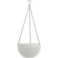 HTI-Living Blumenampel Blumenampel Nessa Rattanoptik Weiß (Stück, 1 St., 1 Blumenampel ohne Dekoration), Blumentopf hängend Kunststoff