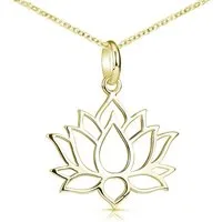 Materia Blumenanhänger Lotusblume / Lotusblüte Gold KA-69, Sterlingsilber, vergoldet