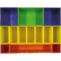 Boxeneinsatz mit farbigen Boxen P-83652, Einlage Einlage für MAKPAC Koffer