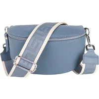 MIRROSI Bauchtasche Damen, Echtleder, Made in Italy, Umhängetasche, Brusttasche, (Schultertasche für jeden Anlass (1 Tasche & 2 Gurte), Crossbody Bag, Beige, gemusterten& verstellbaren Schulterriemen
