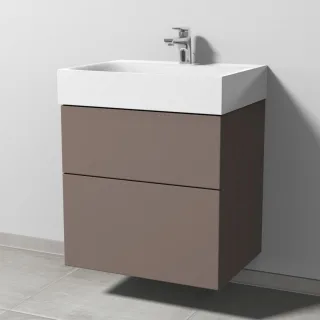Sanipa 3way Waschtischunterbau zu Kaldewei Silenio Waschtisch mit 2 Auszügen, Taupe-Matt SP4551T