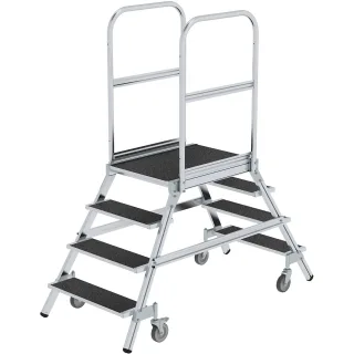 Munk Podesttreppe beids. begehbar mit Federrolle Korundbeschichtung R13 - 059204
