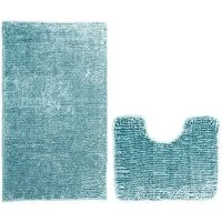 Restilo Badematte Badematte Badteppich Badvorleger Duschvorleger WC Vorleger rutschfest, rutschhemmend beschichtet, Set, Polyester, Rechteckig, Matte + WC Vorleger, BxL 50x80 cm und BxL 40x50 cm