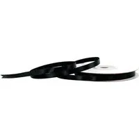Creativery Satinband, Satinband 6mm x 25m Rolle Schwarz