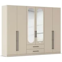 OTTO home Kleiderschrank Schlafzimmer Schrank Garderobe RONDO Breiten 136/181/226/271 cm (3 verschiedene Ausstattungen BASIC/CLASSIC/PREMIUM (inkl. SOFT-CLOSE) elegante ovale Spiegelelemente Metallgriffe in Schwarz MADE IN GERMANY