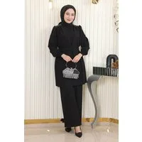 MODAMİHRAM Tunikakleid Stein Detailgürtel Set