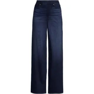 Starfish Knit-Jeans mit weitem Bein für Damen in Plus-Größe, Damen, size: plus, Blau, Baumwoll-Mischung/Polyester-Mischung, by Lands' End