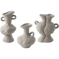 RAIKOU Dekovase Keramik Antike, Amphora Tisch Blumenvasen handgefertigt (3-Teilig), aus White Clay / Kaolin
