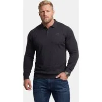 Men Plus Poloshirt Poloshirt Bauchfit Basic Piqué Langarm