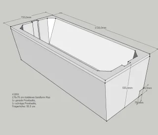 Neuesbad Wannenträger für Kaldewei Saniform Plus/Star Nr.374/338 175x75 SW11199