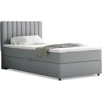 Homesy Boxspringbett EVEREST – Komfortables Einzelbett im modernen Trenddesign (Bett inkl. einem Bettkasten und Topper), Große Auswahl an Polsterfarben