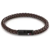 Tommy Hilfiger Lederarmband CASUAL LEATHER BRAIDED, Emaille