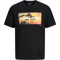 Jack & Jones Rundhalsshirt Jack&Jones Übergrößen T-Shirt schwarz JJINDIANA