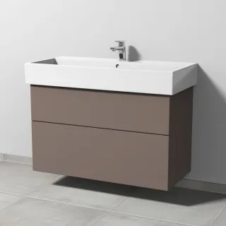 Sanipa 3way Waschtischunterbau zu Duravit Vero Air Waschtisch mit 2 Auszügen, Taupe-Matt SP4351T