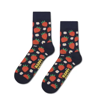 happy socks - Strawberry Short Crew Sock Blau - Gr. - 38