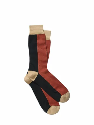 Mey & Edlich Herren Mondrian-Socke Braun 80 % Baumwolle, 20 % Polyamid