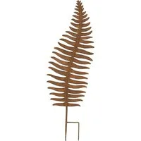 Dekoleidenschaft Gartenstecker "Farnblatt" in Rostoptik, 78 cm hoch, Metall Beetstecker, Dekostecker Blumenstecker, Roststecker, Metallstecker, Gartendeko für Draußen
